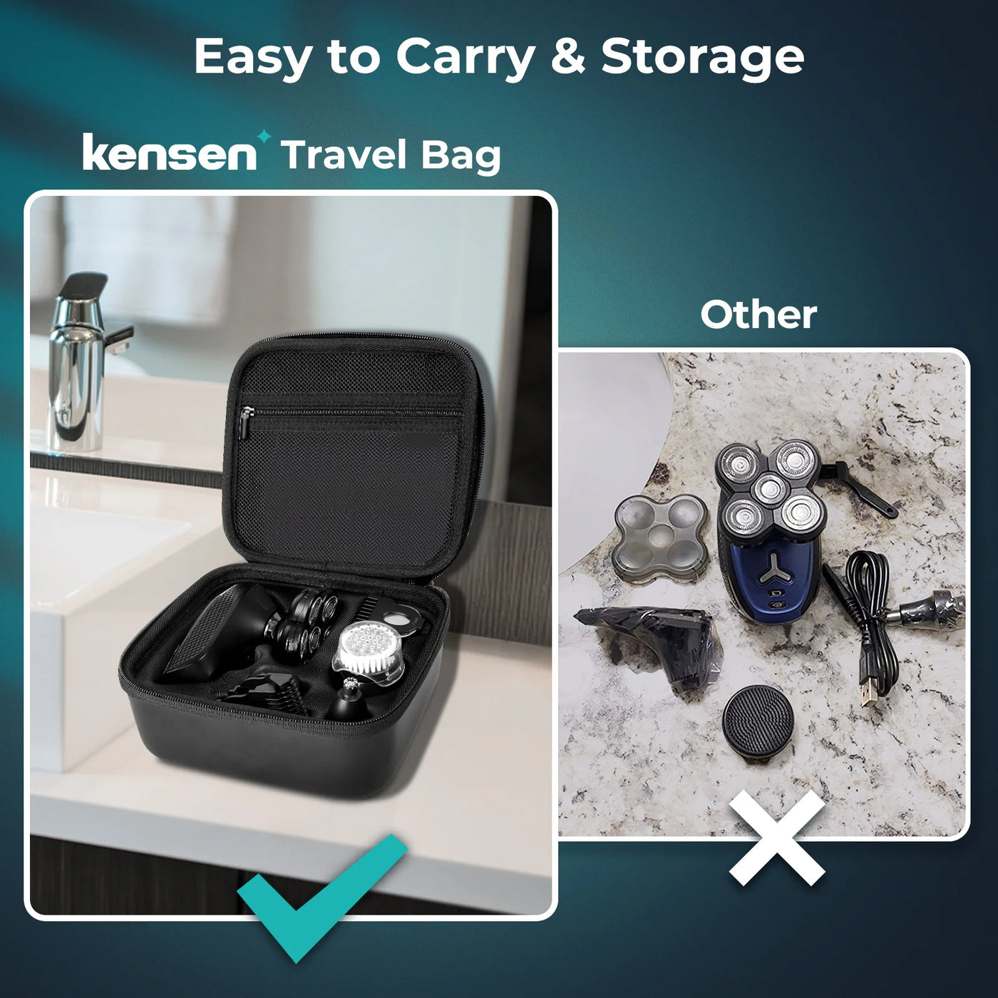 Kensen 5-i-1™ 7D Shaver Kit – IPX6, LED & Udskiftelige Hoveder