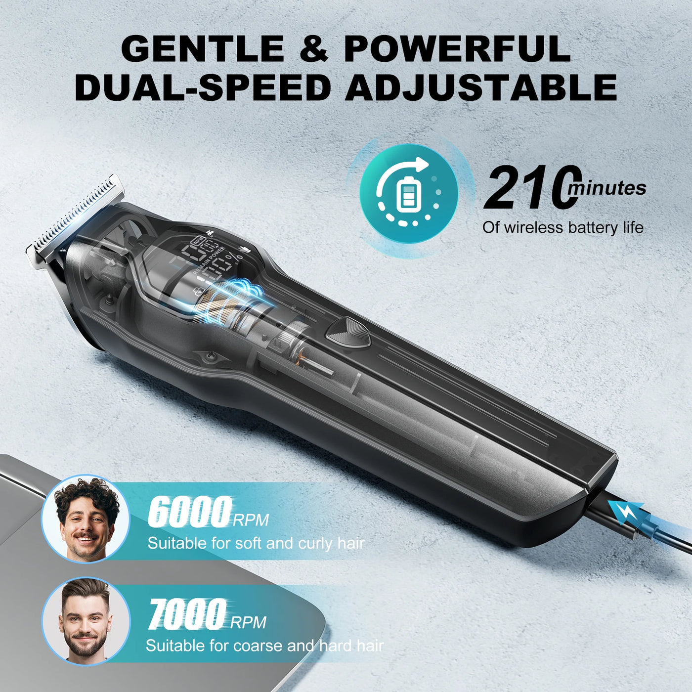 Kensen S30™ – 4-i-1 Trimmer m. LED & Lang Batteritid (IPX7)
