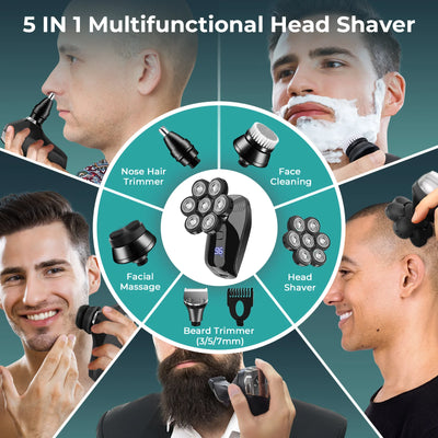 Kensen 5-i-1™ 7D Shaver Kit – IPX6, LED & Udskiftelige Hoveder