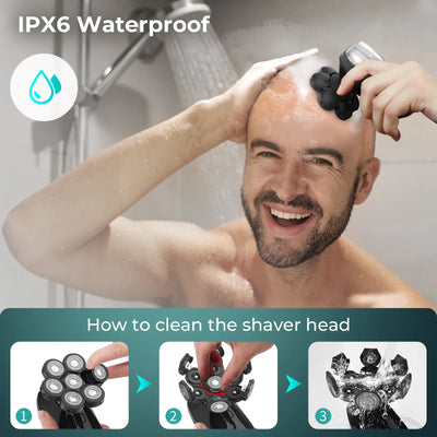 Kensen 5-i-1™ 7D Shaver Kit – IPX6, LED & Udskiftelige Hoveder